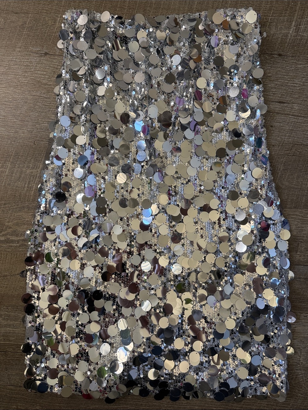 NWT White Fox Boutique "On A Night Like This" Silver Sequins Mini Dress Size L
